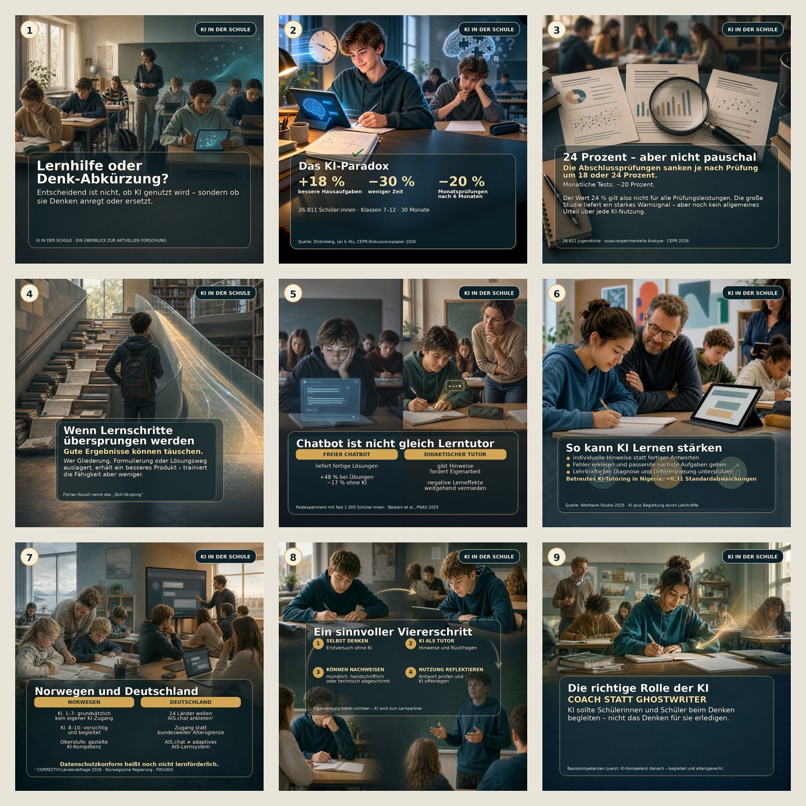 Schaubild 10 der Reihe „KI IN DER SCHULE – LERNHILFE ODER DENK-ABKÜRZUNG?“