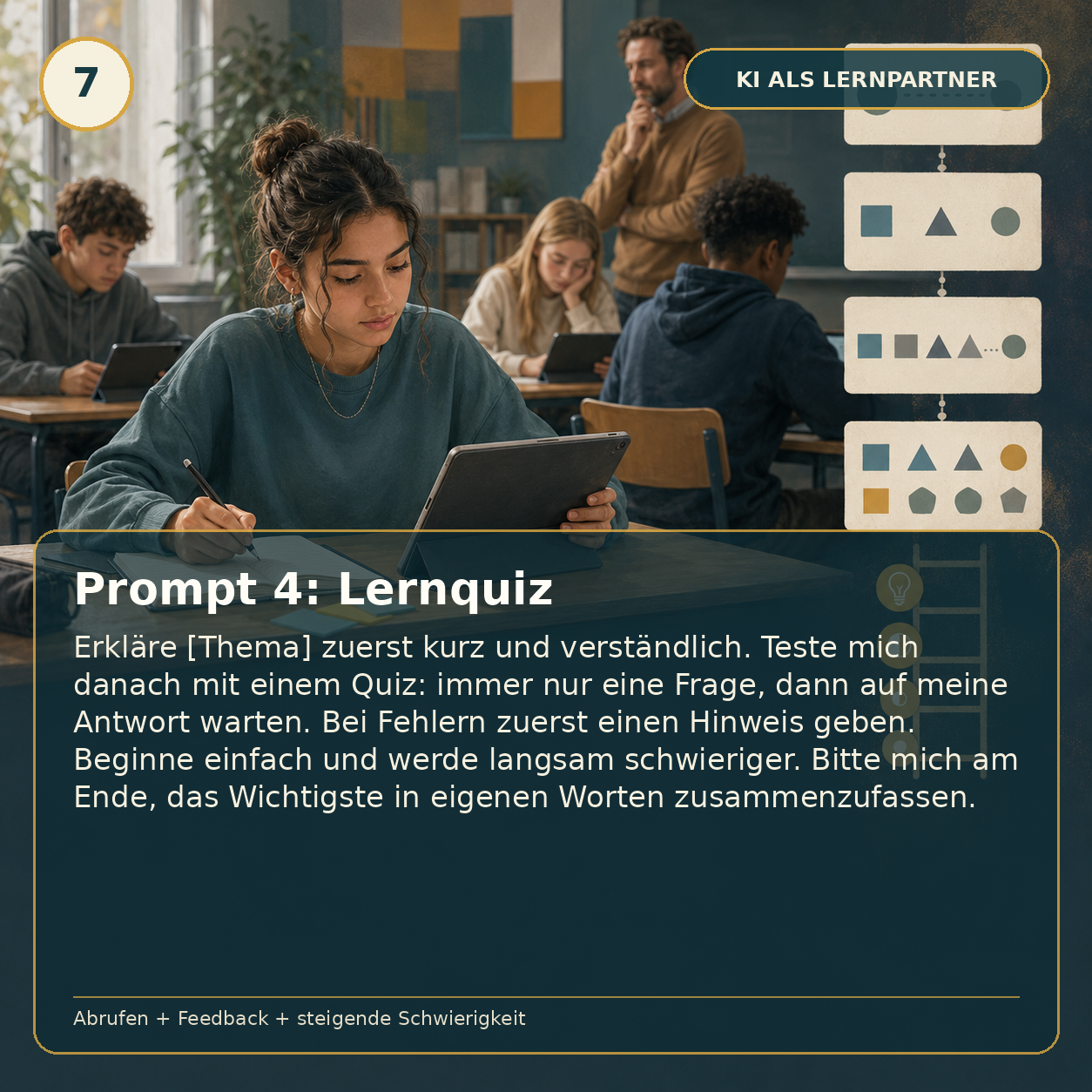 Schaubild 7 der Reihe „KI Lernprompts“