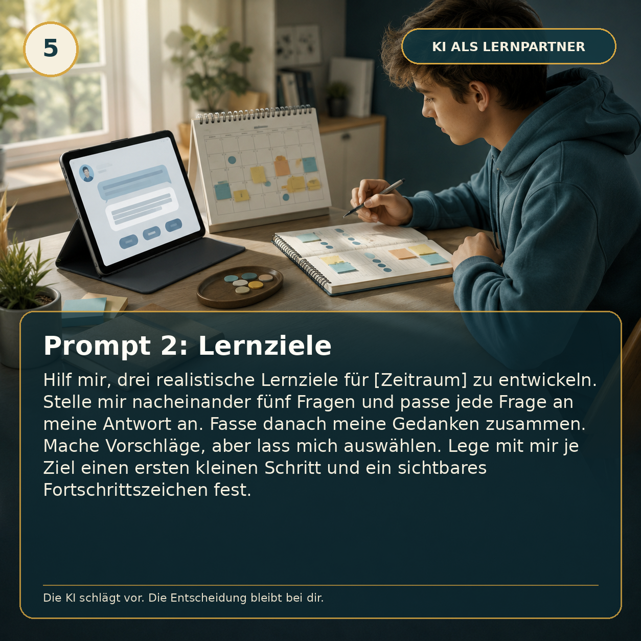 Schaubild 5 der Reihe „KI Lernprompts“