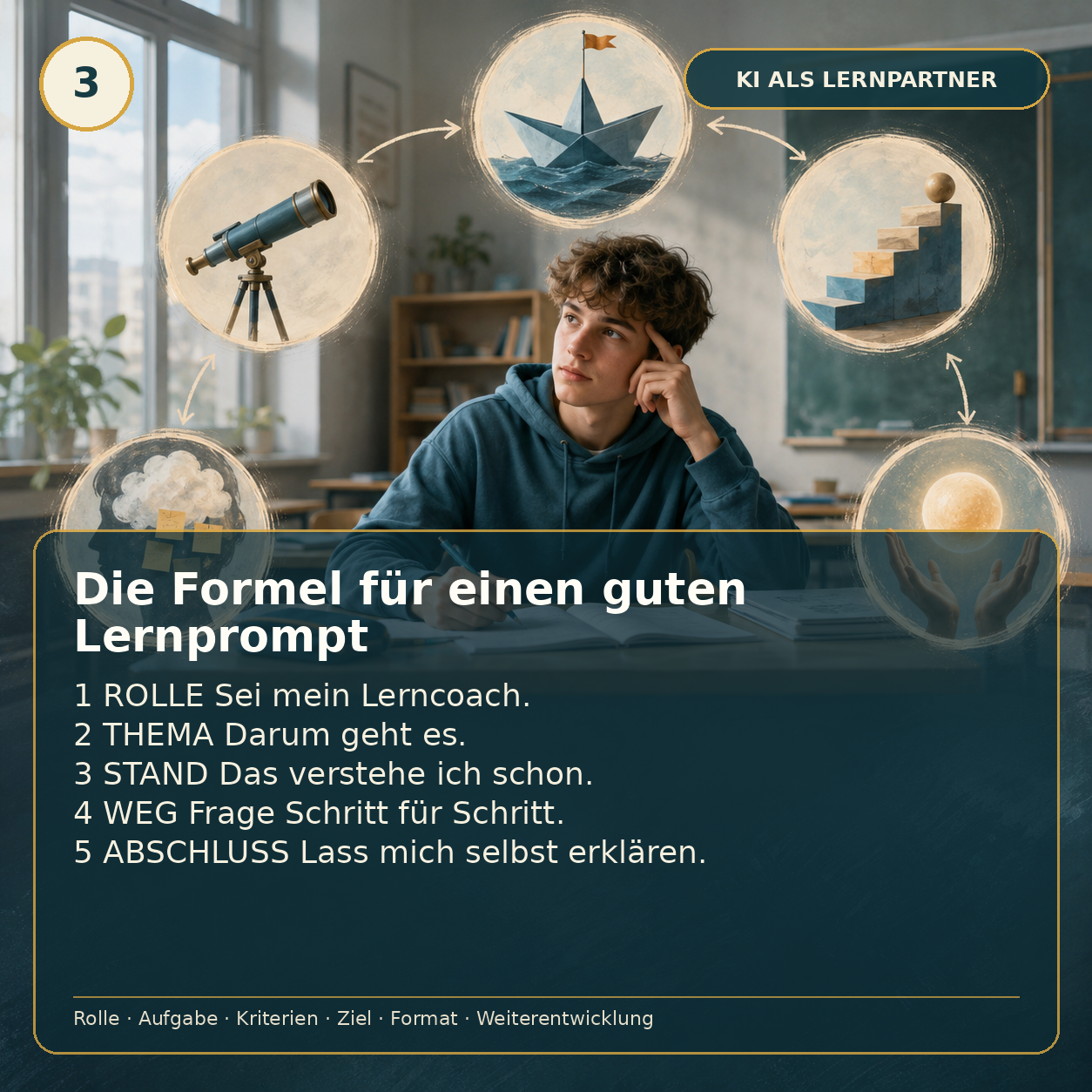 Schaubild 3 der Reihe „KI Lernprompts“