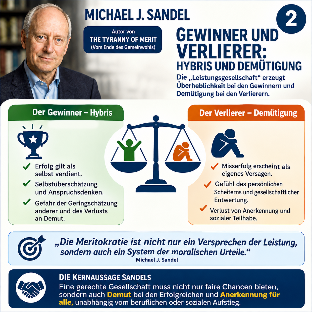 Schaubild 2 der Reihe „MICHAEL SANDEL: WARUM LEISTUNG ALLEIN KEINE GERECHTE GESELLSCHAFT SCHAFFT“