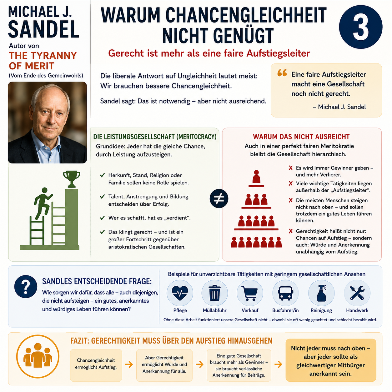Schaubild 3 der Reihe „MICHAEL SANDEL: WARUM LEISTUNG ALLEIN KEINE GERECHTE GESELLSCHAFT SCHAFFT“