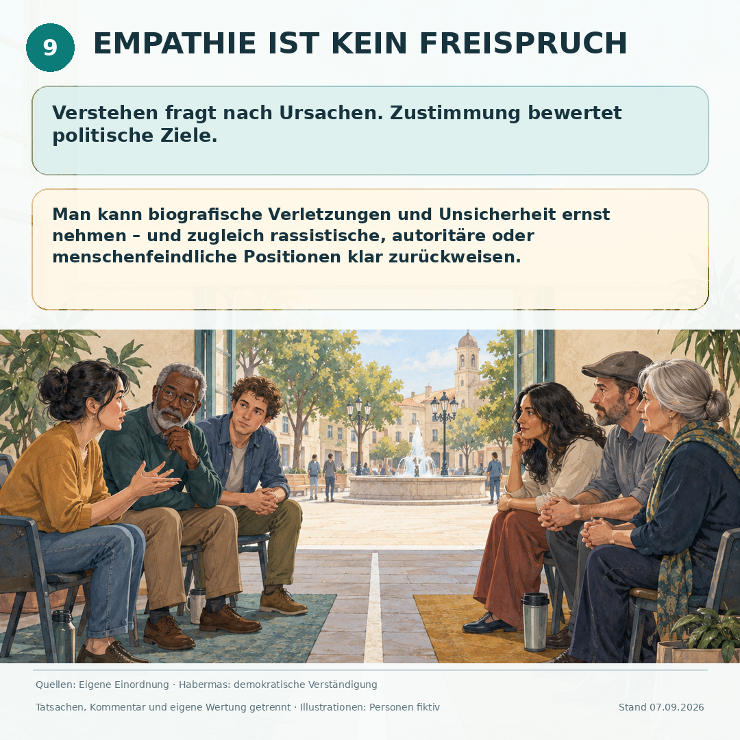 Schaubild 10 der Reihe „EMPATHIE OHNE VERHARMLOSUNG“