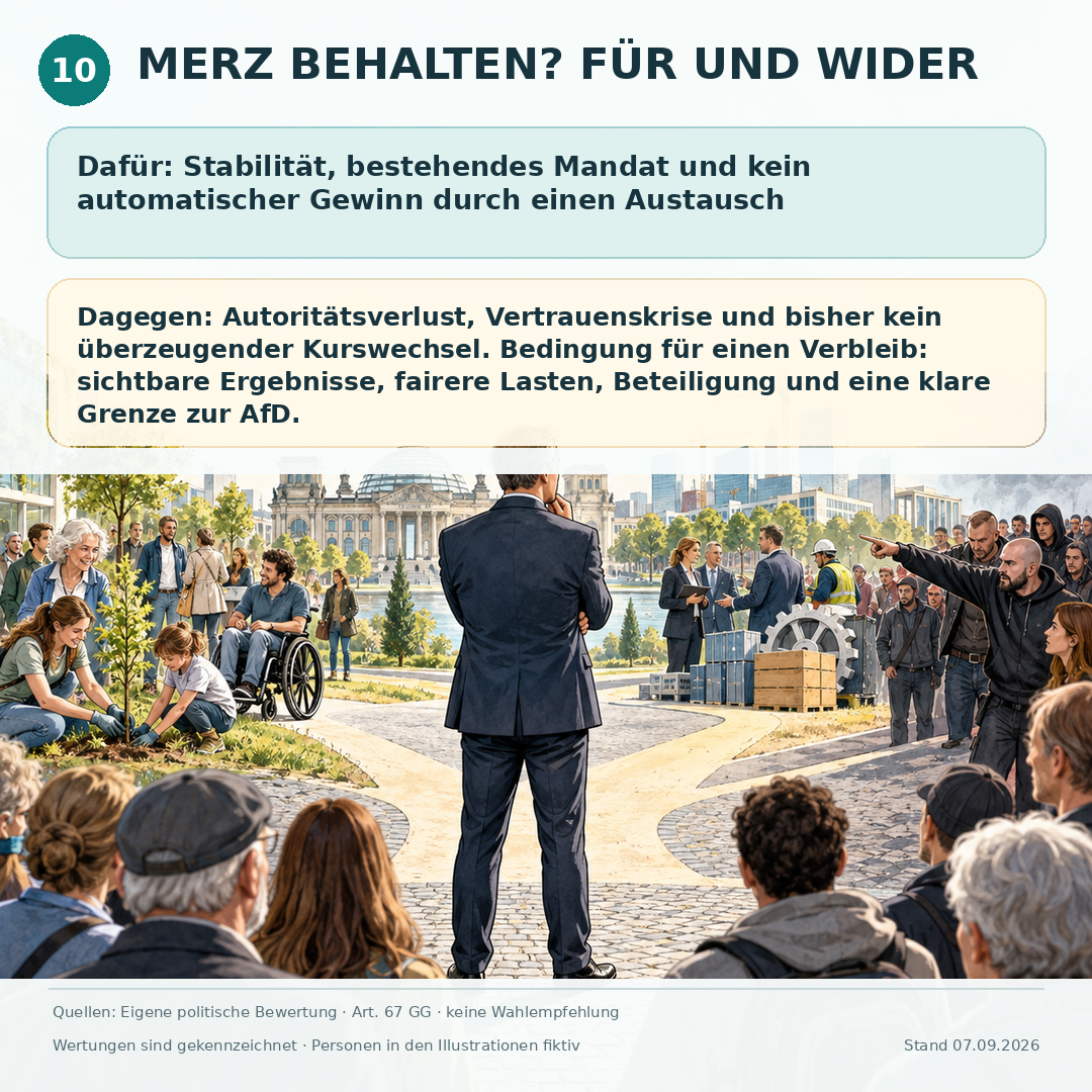 Schaubild 11 der Reihe „MERZ, GÜNTHER ODER WÜST – WELCHER WEG STÄRKT DAS VERTRAUEN?“