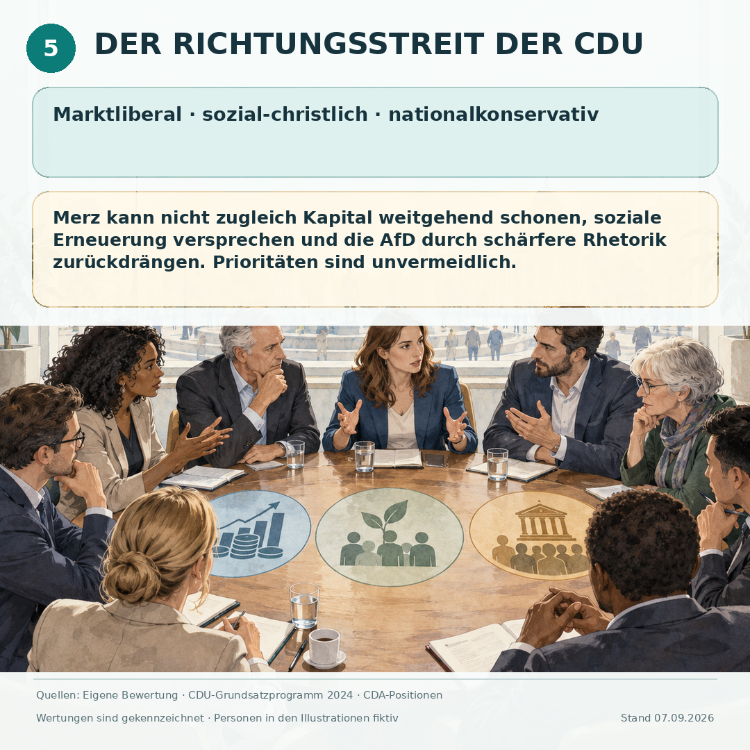 Schaubild 6 der Reihe „MERZ, GÜNTHER ODER WÜST – WELCHER WEG STÄRKT DAS VERTRAUEN?“