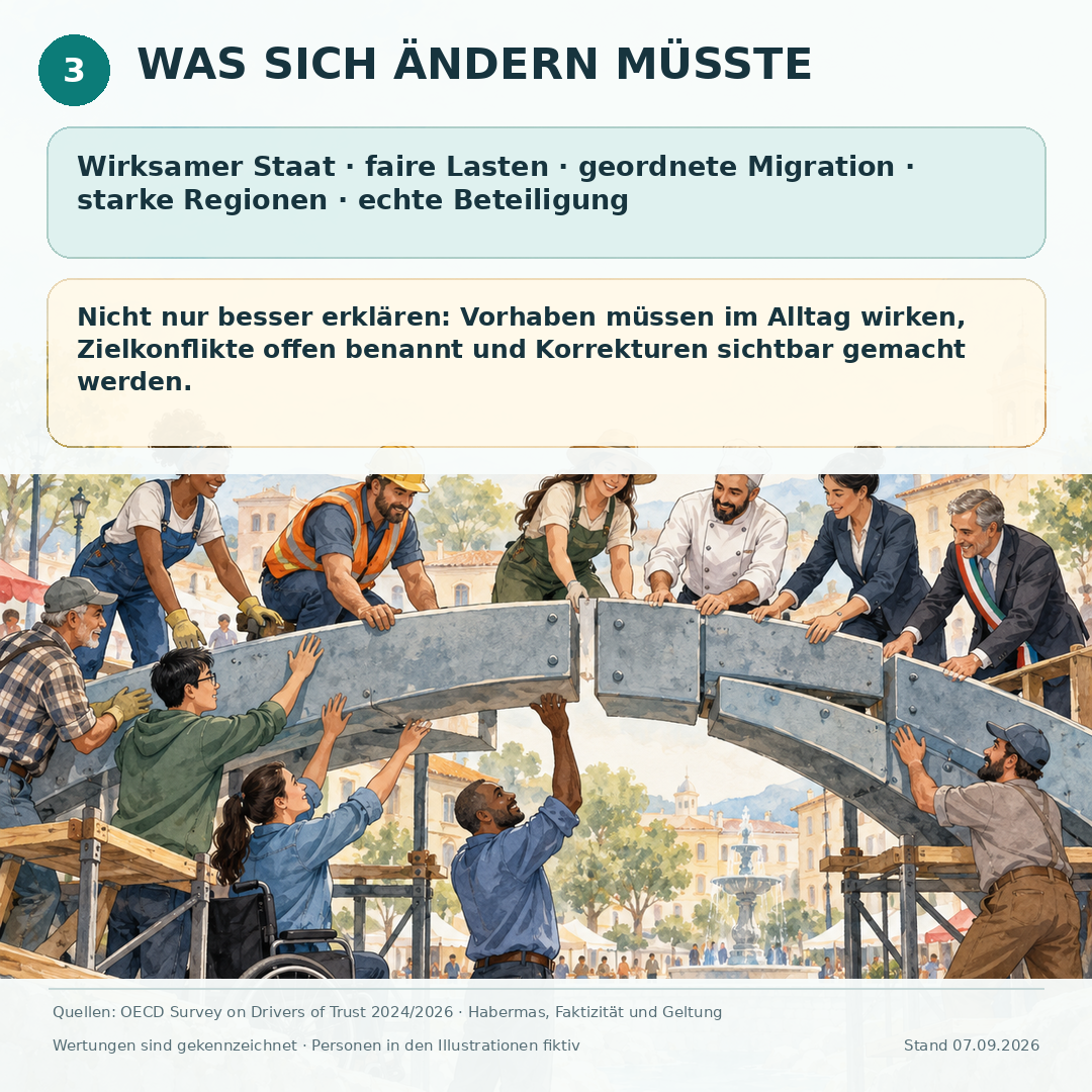 Schaubild 4 der Reihe „MERZ, GÜNTHER ODER WÜST – WELCHER WEG STÄRKT DAS VERTRAUEN?“