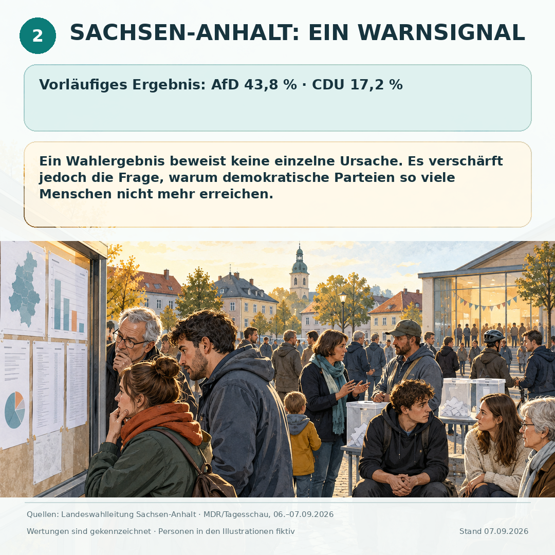 Schaubild 3 der Reihe „MERZ, GÜNTHER ODER WÜST – WELCHER WEG STÄRKT DAS VERTRAUEN?“